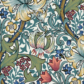 Golden Lily Jacquard Parchment Fabric