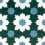 Carreau ciment Dryade Carodeco Bleu/Blanc dryade3-20x20