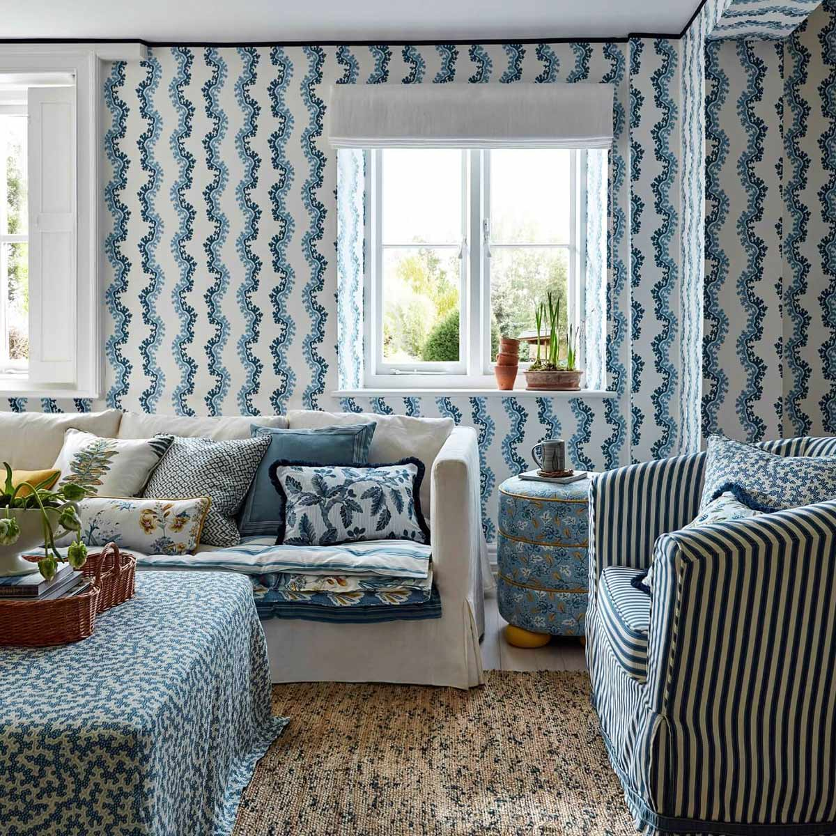 Papier peint rayé Pergola Stripe de Sanderson