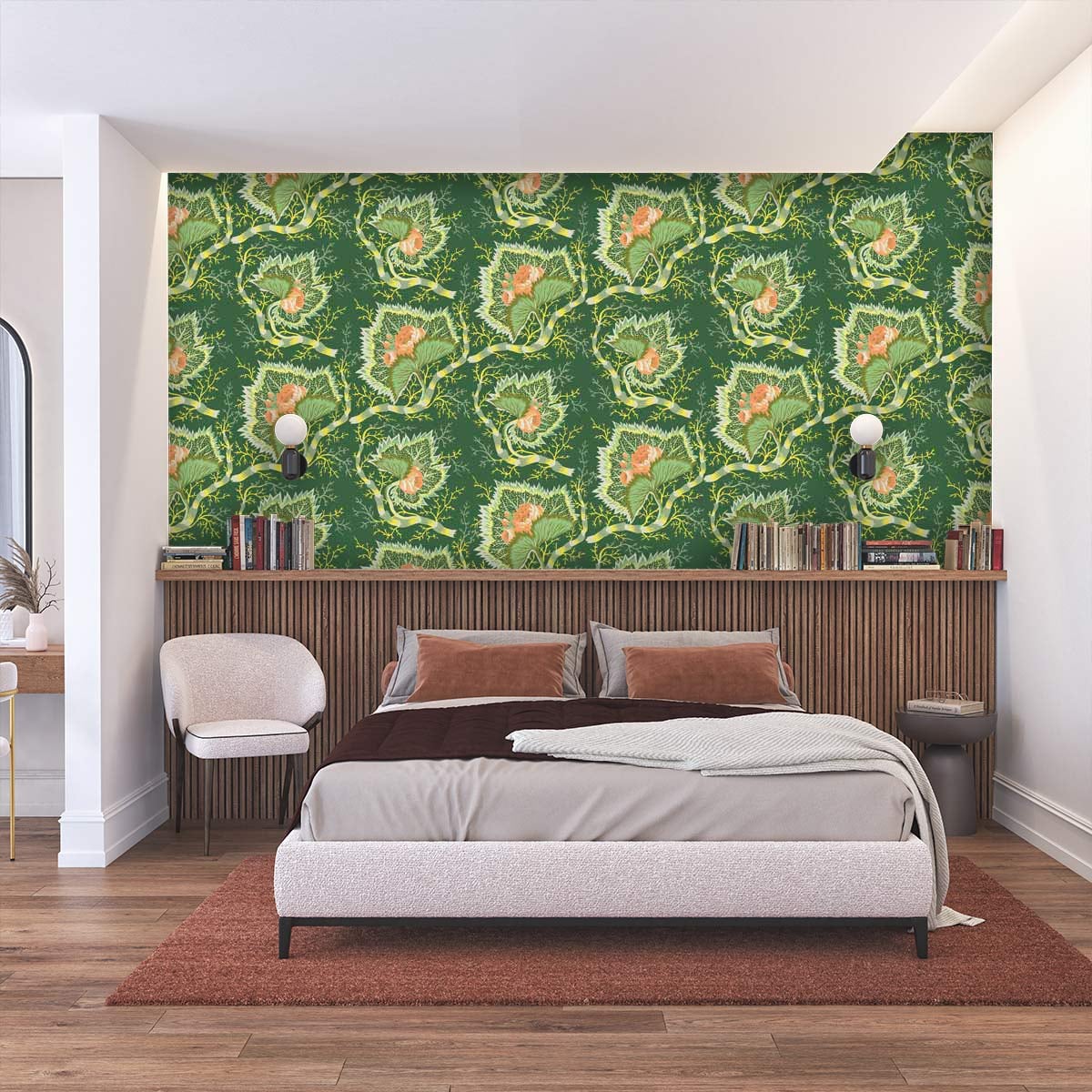 Rose Naissance Wallpaper - Etoffe.com x Papier Français