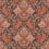 Pushkin Wallpaper Cole and Son Coral & Rouge on Soot 108/8039