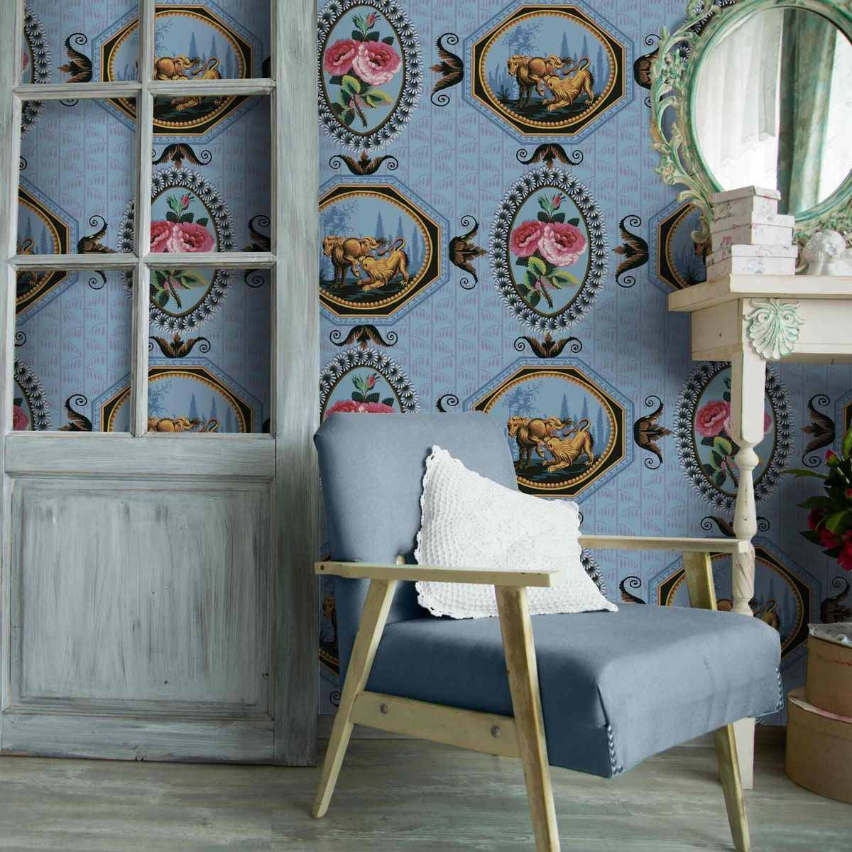 Carta da parati Roses Camée - Carta francese, image size:1200x1200