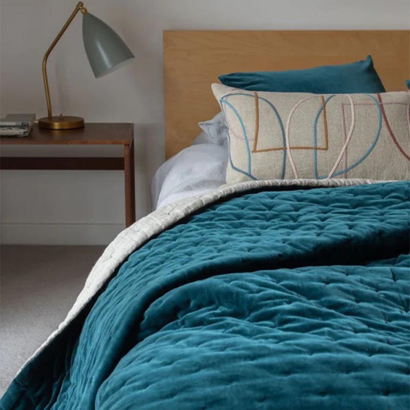 Teal velvet hotsell bed throw