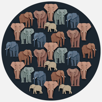 Circle Elephant Wallpaper
