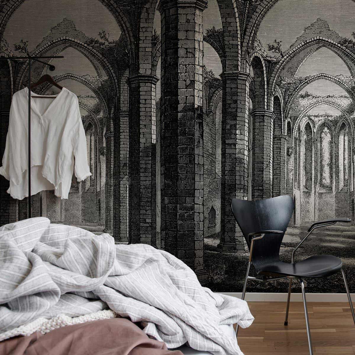 Dark Gothic Wallpaper, Schädel Tapete schälen und Stick, Mystische Symbole,  Dunkel, Raben, Fledermäuse und Pflanzen, entfernbar, Schälen und Stick  Wandbild - Etsy Österreich, image size:1200x1200