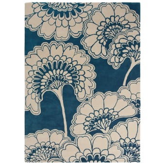 Japanese Floral Midnight Rug