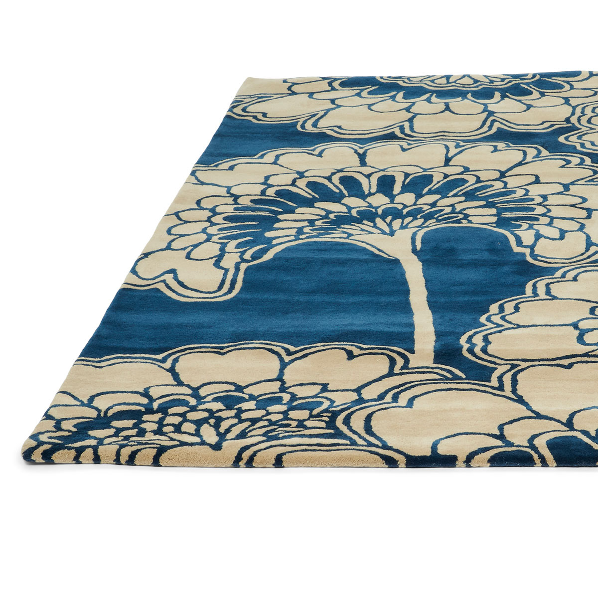 Japanese Floral Midnight Rug - Florence Broadhurst Japanese Floral Midnight Rug - Florence Broadhurst