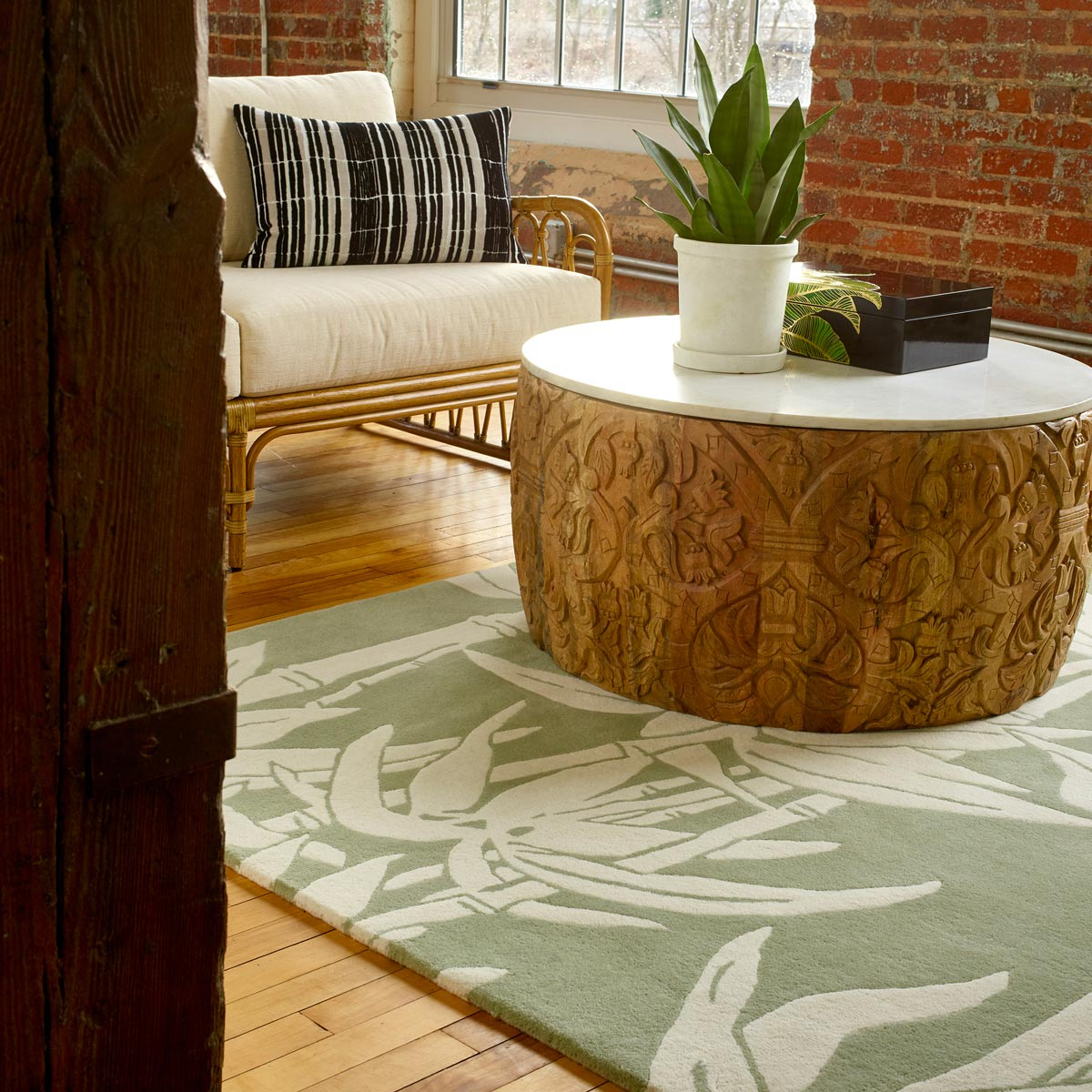Japanese Bamboo Jade Rug - Florence Broadhurst