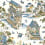 Papier peint Grand Palace Thibaut Blue and Green T13613