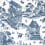 Papier peint Grand Palace Thibaut Blue and White T13614