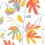 Carta da parati Opacoisse Leaf Thibaut Coral and Yellow T16206