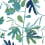Papier peint Matisse Leaf Thibaut Green and Blue T16209
