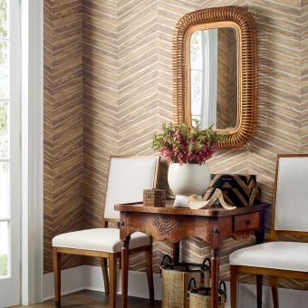 Wood Herringbone Wallpaper