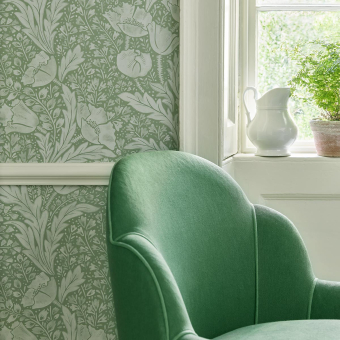 Tudor Poppy Wallpaper