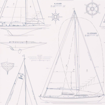 Papier peint Boat Blueprint