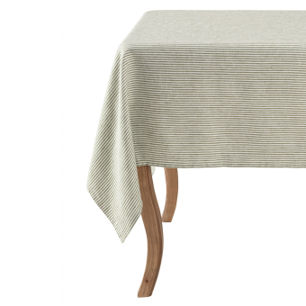 Twill Stripe Green Tablecloth