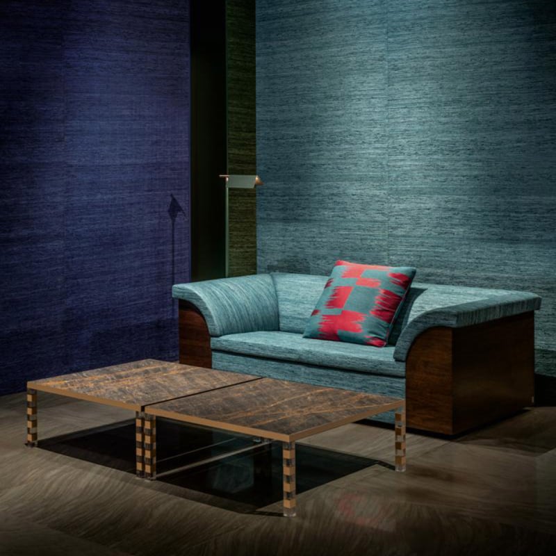 アルマーニカーザ ARMANI/CASA ベロアクッションカバー/紺ネイビー アルマーニカーザ ARMANI/CASA ベロアクッションカバー/紺