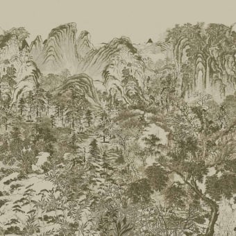 Papier peint panoramique Misty Mountain - Emerald