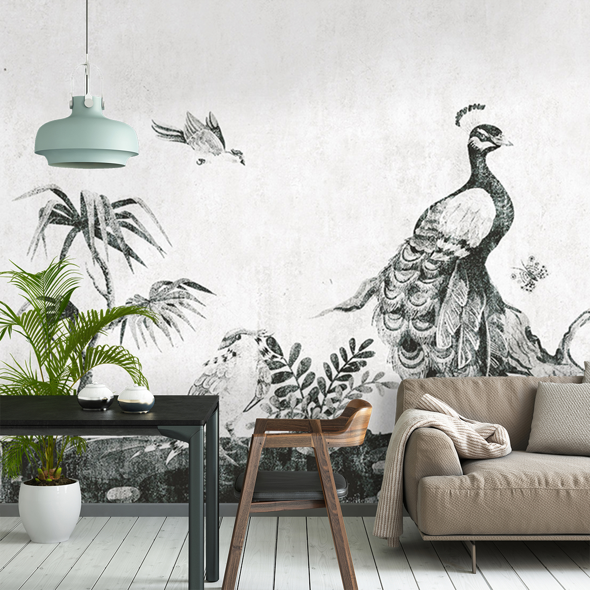 Carta da parati panoramica in ardesia ebano - Yo2, image size:1200x1200