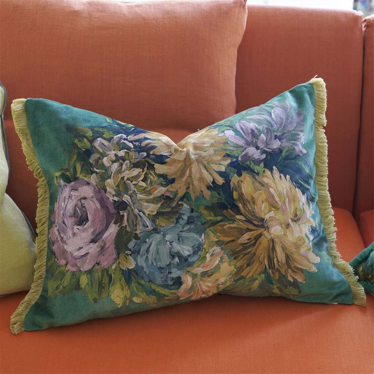 DESIGNERS GUILD ピンクベルベットクッション Fleurs d'Artistes Velours Cushion Designers Guild