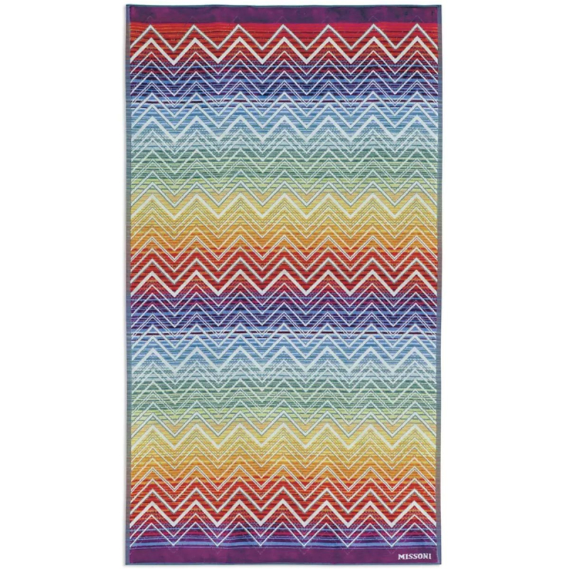 Multicolor zig zag print beach towel