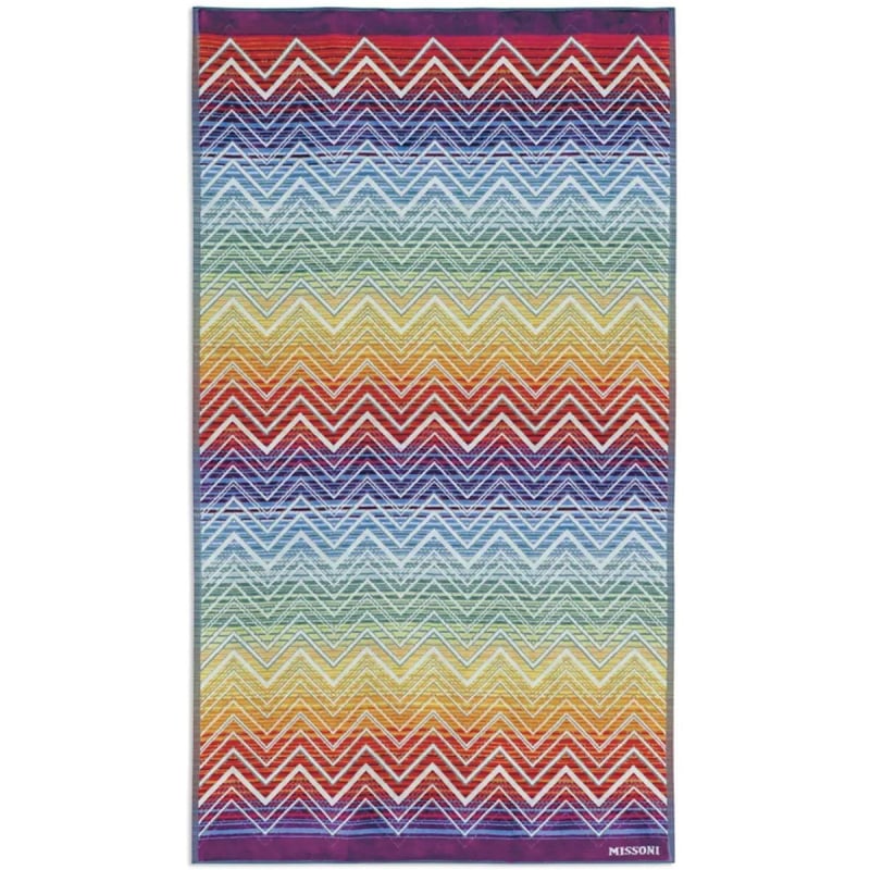 Multicolor zig zag print beach towel