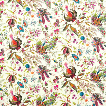 Tessuto Wonderland Floral Coton-lino