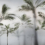 Papier peint panoramique Oasis dans la Brume Koziel Noir Blanc CUST-BRUM04