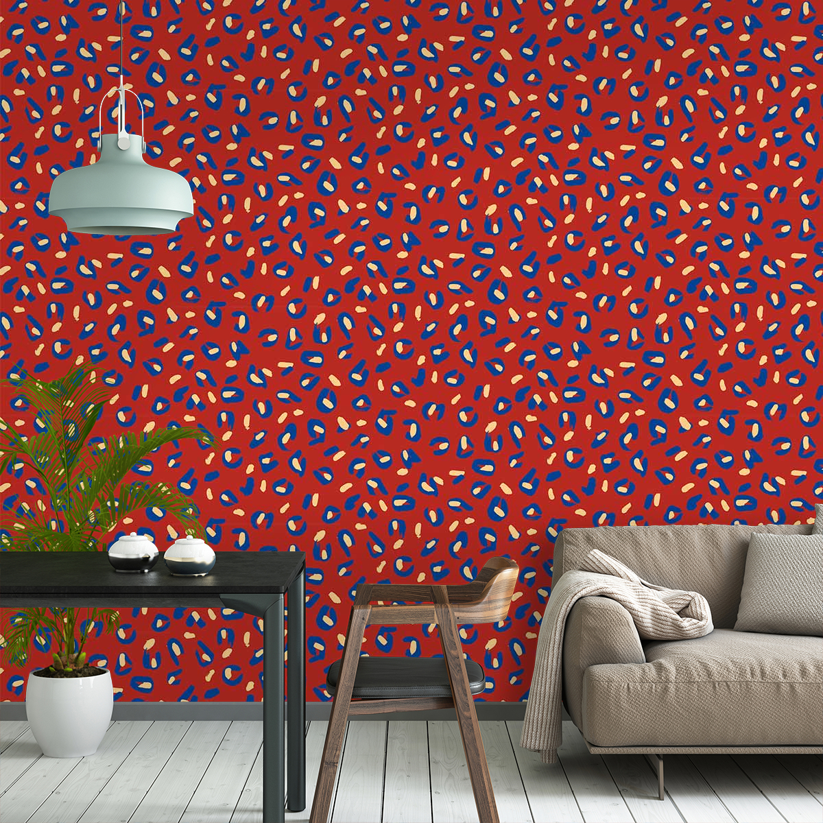 Orange Leopard Peel and Stick Wallpaper