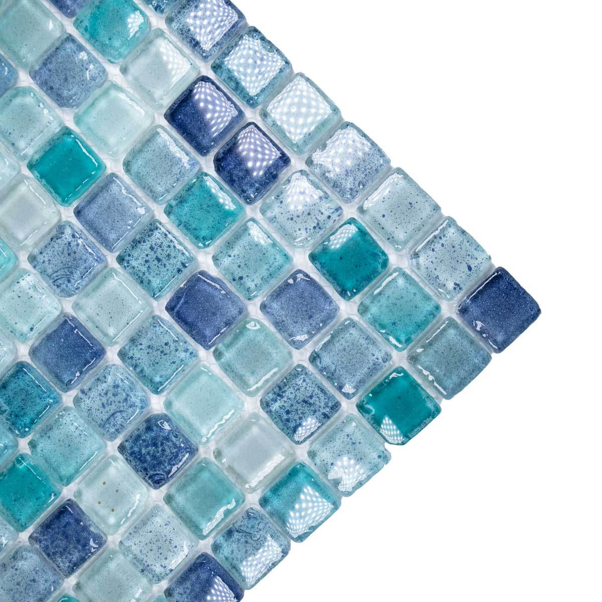 Mosaïque Verre Cristal Vert Clair Pastel Mix WB62-0602 (1 Tapis 25x25 Cm) - Neuf
