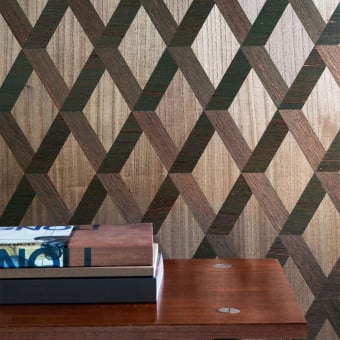 Soie Bois Losange Wall Covering