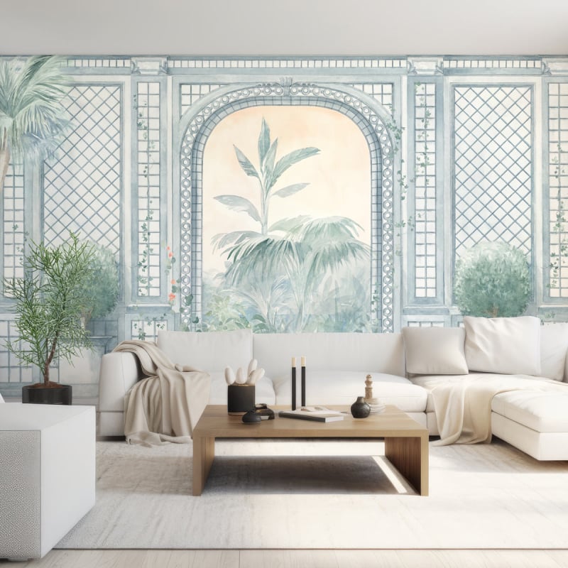 Tapisserie Murale Point Des Meursins – Jardin Beaumesnil, Floral, 100% Coton