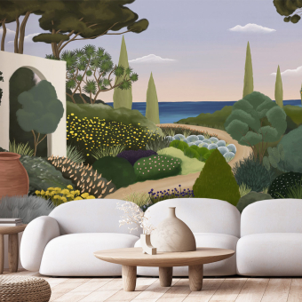 Papier peint panoramique Jardin Méditerranéen