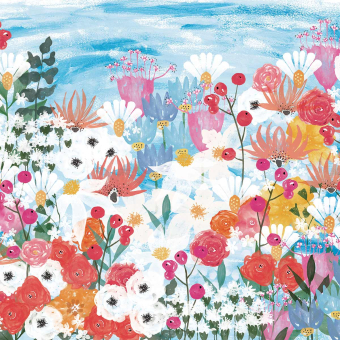 Papier peint panoramique Jardin Fleuri