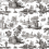 Papier peint panoramique Toile de Jouy Le Grand Siècle Graphite PP-JOUY-GR-2