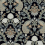 Paons Floral Classique Wallpaper Initiales GRIS ET NOIR AC9101