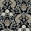 Paons Floral Classique Wallpaper Initiales GRIS ET NOIR AC9101