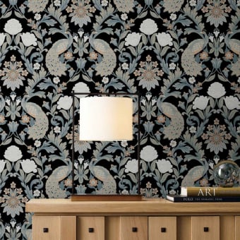 Paons Floral Classique Wallpaper