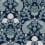 Paons Floral Classique Wallpaper Initiales BLEU ET BLEU PAON AC9103