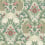 Paons Floral Classique Wallpaper Initiales VERT ET BEIGE CLAIR AC9104