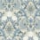 Paons Floral Classique Wallpaper Initiales Bleu et Beige AC9105