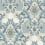 Paons Floral Classique Wallpaper Initiales Bleu et Beige AC9105