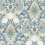 Tapete Paons Floral Classique Initiales Bleu et Beige AC9105