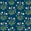 Carta da parati Fleurs de Pré Initiales VERT ET BLEU NAVY AC9151
