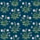 Fleurs de Pré Wallpaper Initiales VERT ET BLEU NAVY AC9151