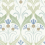 Médaillon Pomme de Pin Wallpaper Initiales Vert et Bleu AC9173
