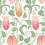 Carta da parati Tulibe Canterbury Initiales Vert et blanc AC9201