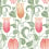 Papel pintado Tulibe Canterbury Initiales Vert et blanc AC9201