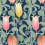 Carta da parati Tulibe Canterbury Initiales ROSE ET BLEU NUIT AC9203