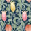 Tulibe Canterbury Wallpaper Initiales ROSE ET BLEU NUIT AC9203